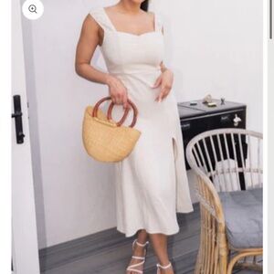 Elegant Cream Midi Dress